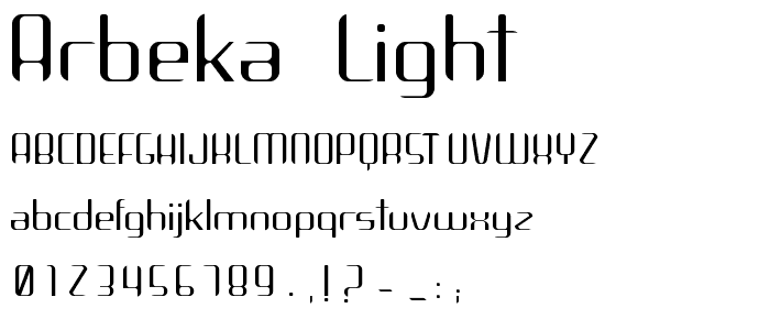 Arbeka  Light font